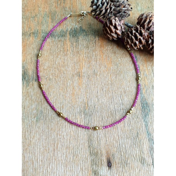 Hanka IN kaklo papuošalas "Choker" su rubinu ir perlais